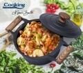 Cratita cu capac, Cooking by Heinner, 4.5 l, aluminiu turnat, negru