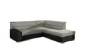 Coltar extensibil dreapta 4 locuri ELTAP, BR12, Bergen, 247x214x83 cm, lemn/poliester, gri deschis/negru