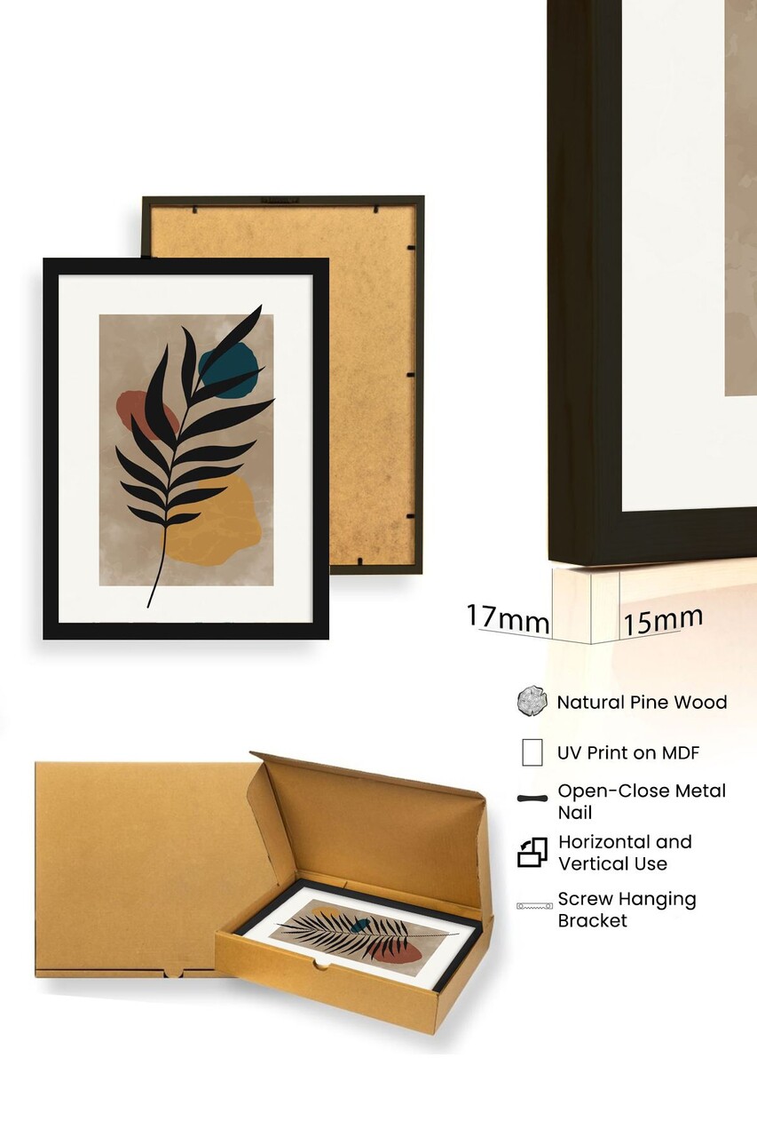 Set 3 tablouri decorative, Huhu483S, Cadru: 100% LEMN MASIV (Grosime: 2,5 cm), Multicolor - view 4
