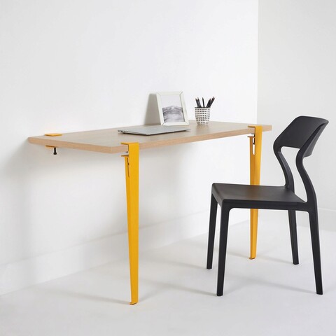 Birou, logg, cuarius, 120x75x60 cm, lemn / galben