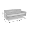 Canapea extensibila 3 locuri Flexible, Pakoworld, 198x87x76 cm, textil, gri inchis