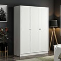 Dulap pentru haine, Minerva, Kale White, 135x190x52 cm, PAL, Alb