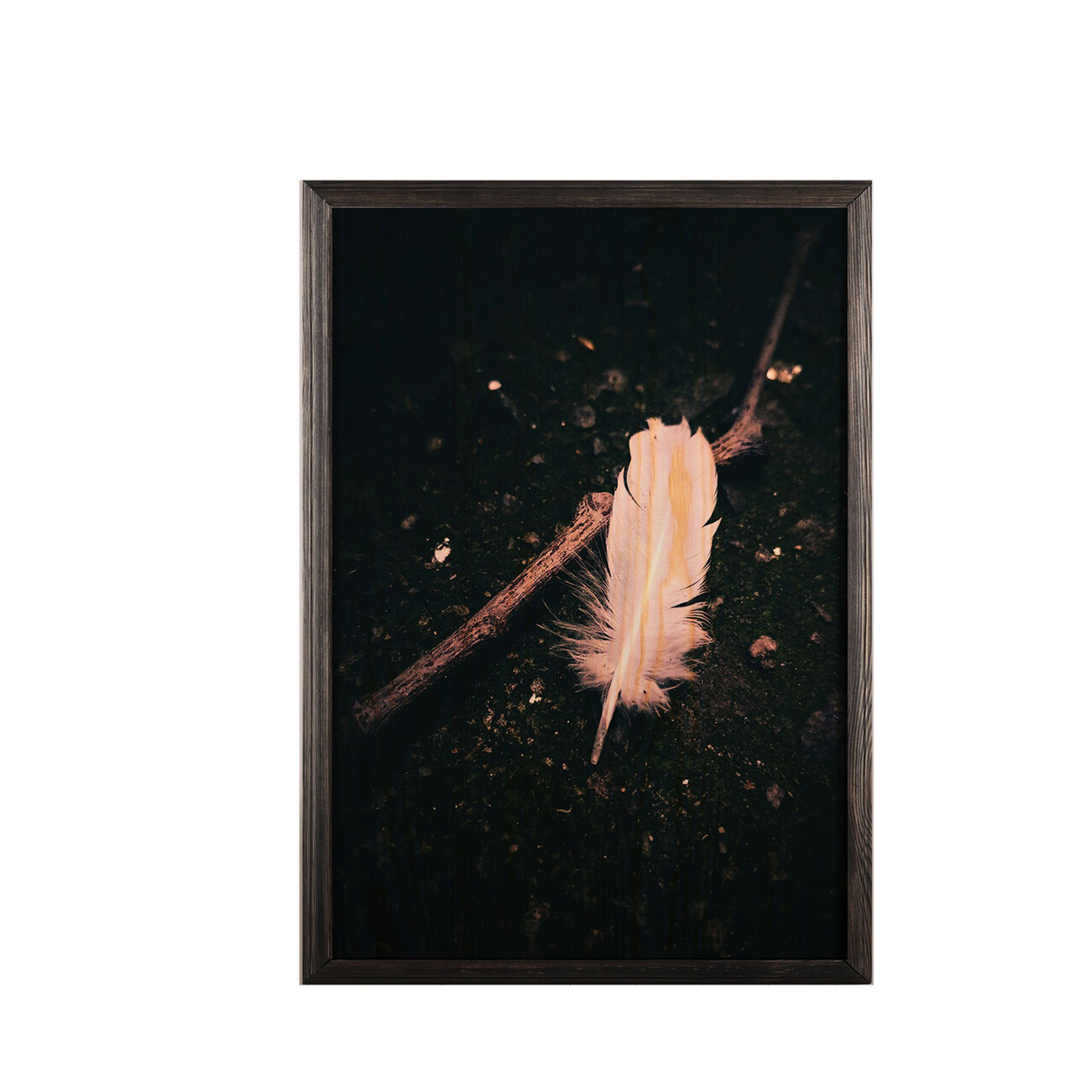 Tablou decorativ, White Feather, Lemn, Lemn, Multicolor - 1 | YEO