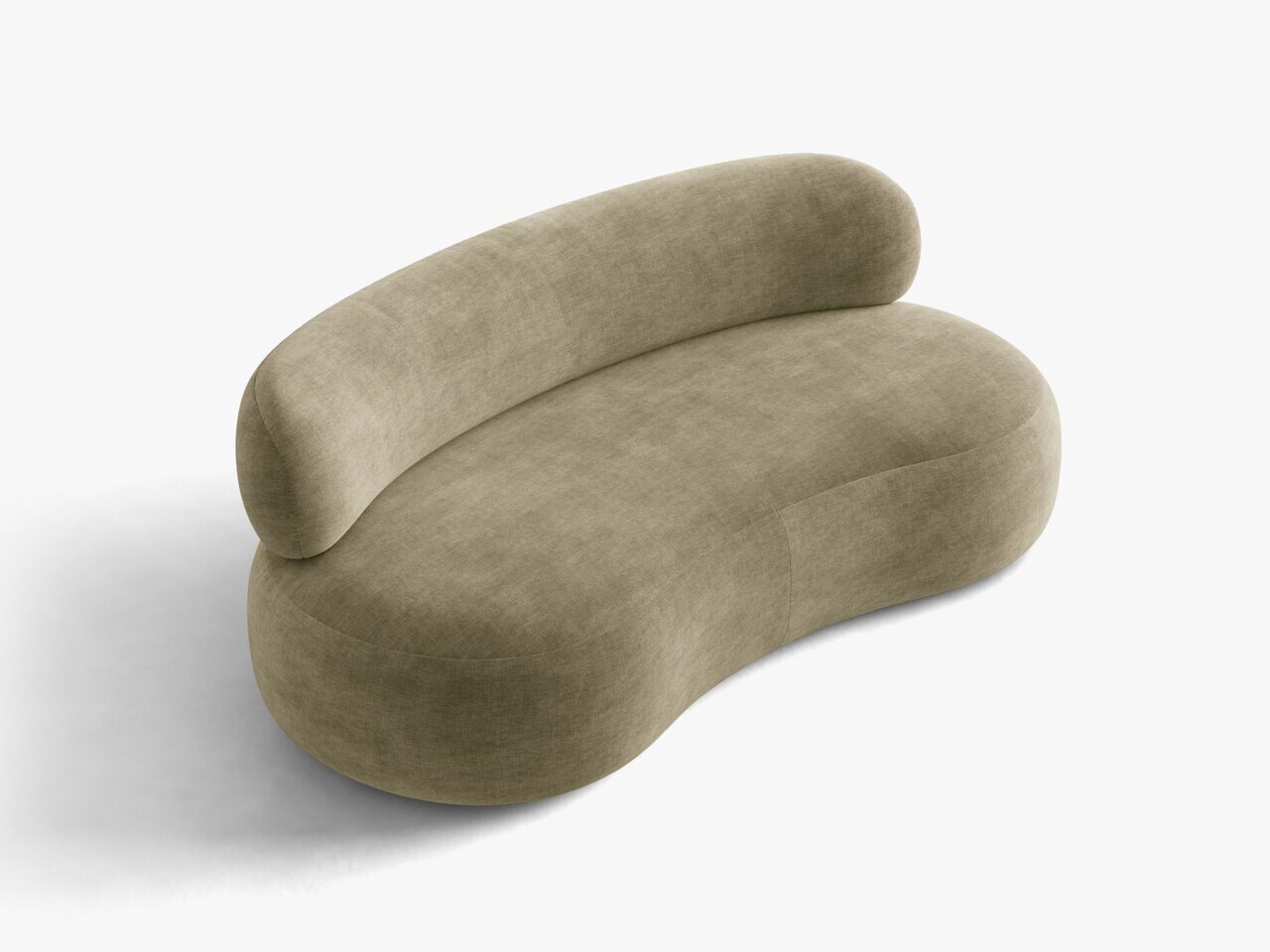 Canapea 3 locuri, Aura, Micadoni Home, 186x101x75 cm, tesatura Chenille, verde oliv deschis — imaginea 8