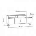 Comoda TV, Homitis, Cafune - Anthracite, Beige, 31.5x140x58 cm