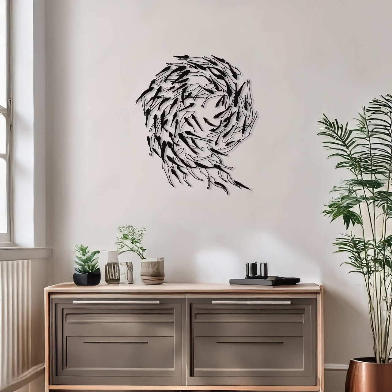 Decoratiune de perete, DCV-1008-MT, Dimensiune: 40 x 40 cm, Negru — imaginea 2