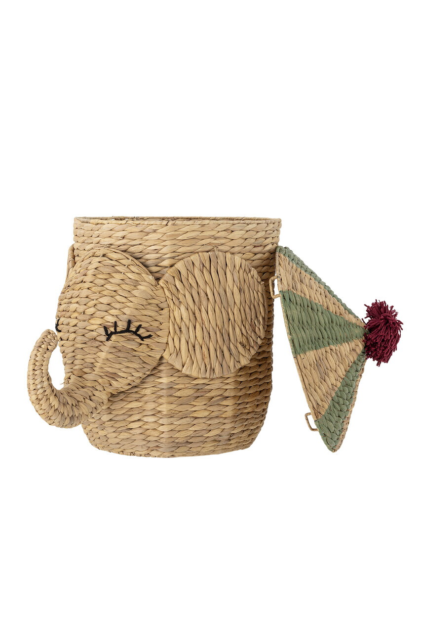 Cos cu capac, Bloomingville, Bobo, 35x35x50 cm, zambila de apa impletita, natural - imagine 5