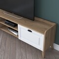 Comoda TV, Wren, AA101 - 2556, 180 x 55 x 35 cm, pal melaminat, alb/nuc