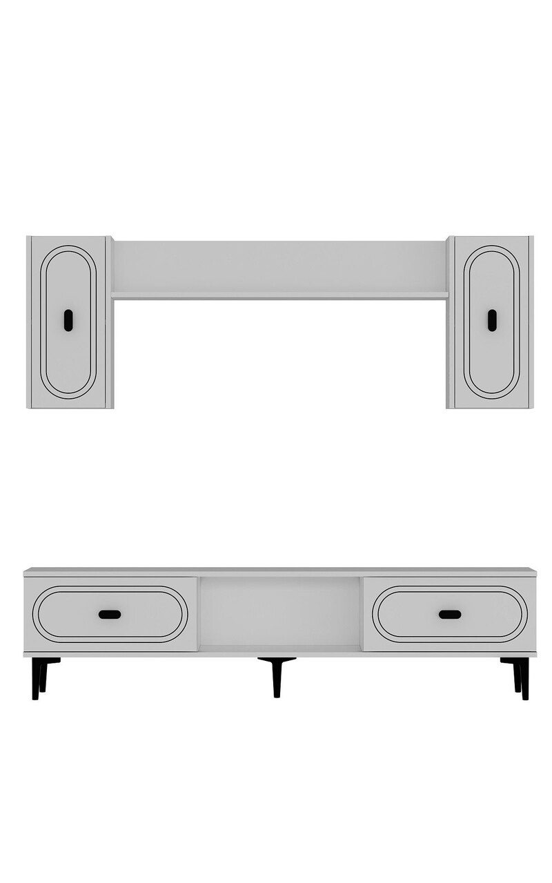 Comoda TV, Hanah Home, Weny, 150x44.6x29.6 cm, PAL , Alb - imagine 3