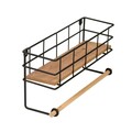 Raft de perete, Puqa Design, Gwen, 32x10x16.5 cm, PAL, Stejar / Negru