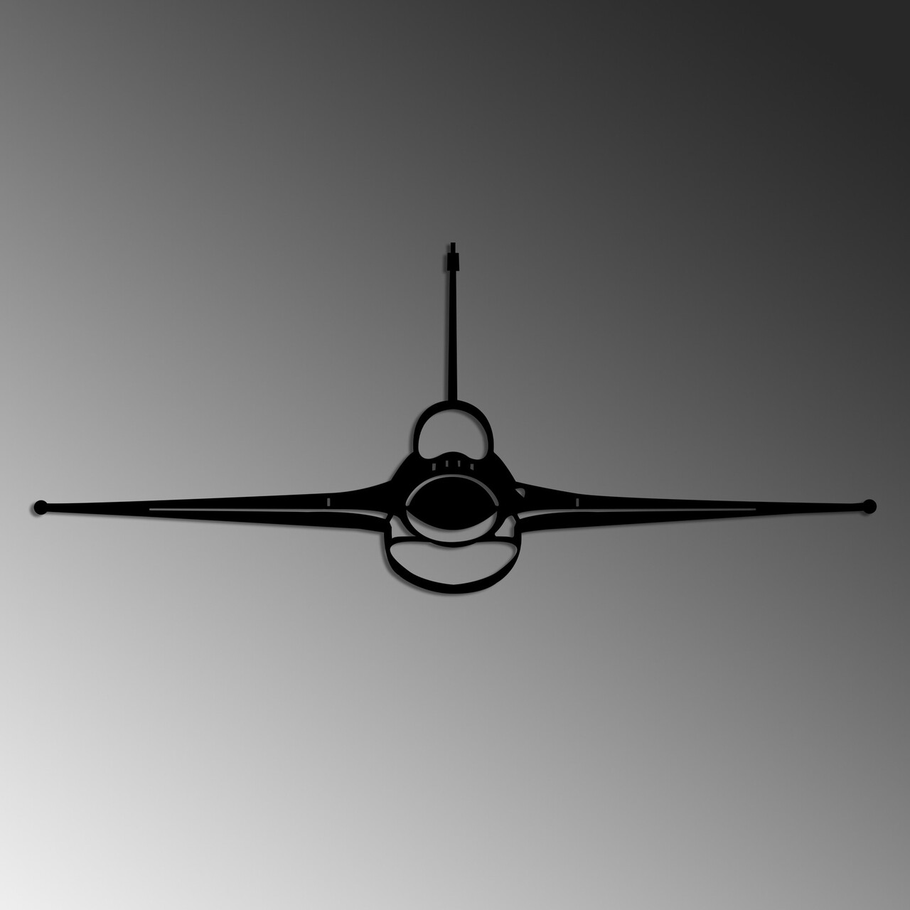 Decoratiune de perete, F-16 Jet Fighter, Dimensiune: 60 x 25 cm , Negru - view 4