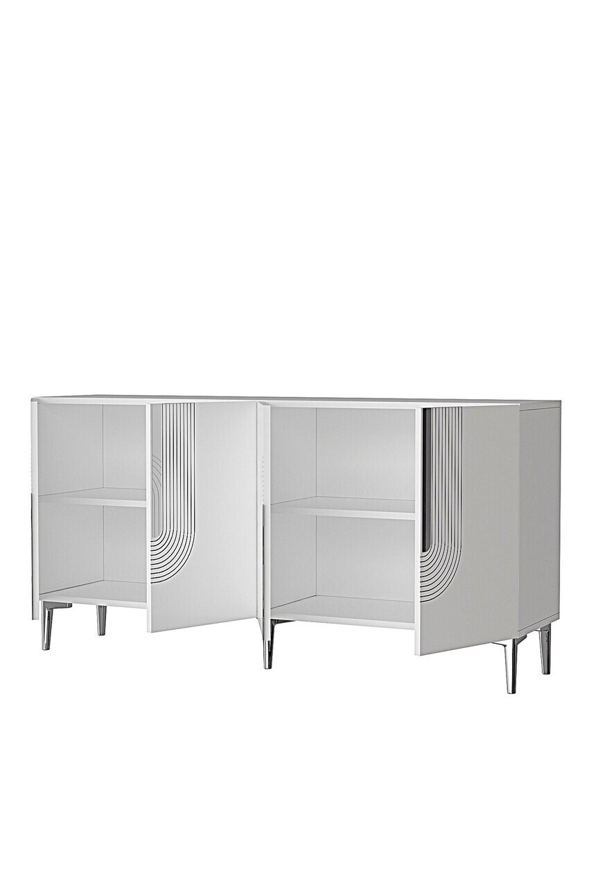 Consola, Hanah Home, Meyra 180, 180x75x32 cm, Alb / Argintiu — imaginea 6
