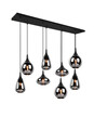 Lustra Lumina, TRIO, 115x20x150 cm, 40W, 8x E14, metal, negru mat/argintiu