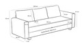 Canapea extensibila 3 locuri, Balcab Home, 825BLC5247, Lemn / MDF / PAL, Antracit