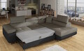 Coltar extensibil dreapta 4 locuri, ELTAP, Anton, 272x203x85 cm, lemn/poliester, gri inchis/negru