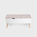 Masuta de cafea Anzabi, Homla, 105x50.5x43.5 cm, lemn/MDF, natur/alb