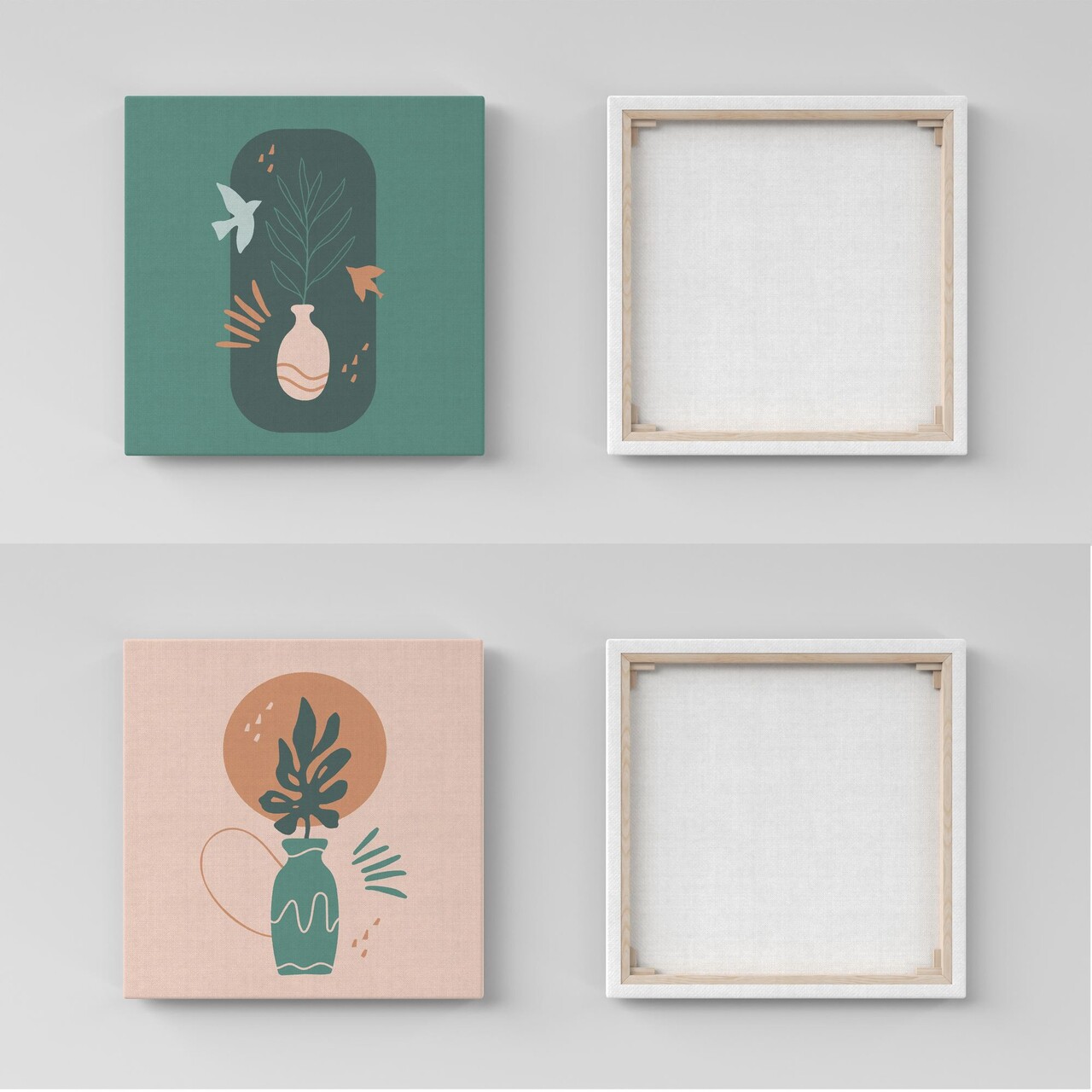 Set 2 tablouri decorative, ASR_CNVS25, Lemn, Multicolor - view 2