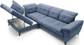 Coltar extensibil stanga 5 locuri ELTAP, LT-40RAQ, Inferne, 297x210x107 cm, lemn/poliester, albastru deschis