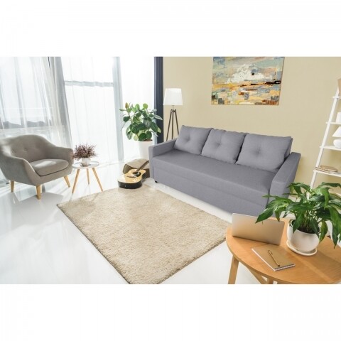 Canapea Extensibila Firenze Lux Grey 218x85x85cm + lada de depozitare, gri Bedora Homedepo.ro