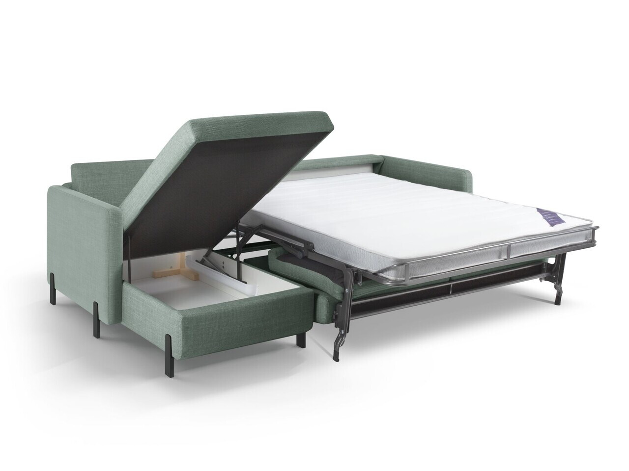 Coltar extensibil stanga 5 locuri, Gloria, Micadoni Home, 286x170x88 cm, tesatura structurata, verde menta — imaginea 6