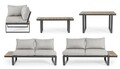 Set mobilier pentru gradina/terasa 5 piese Sven, Bizzotto, aluminiu/placaj/poliester, gri carbune