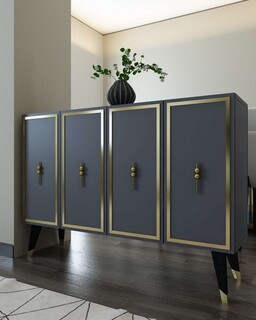 120x80x29.6 cm, Antracit;Auriu