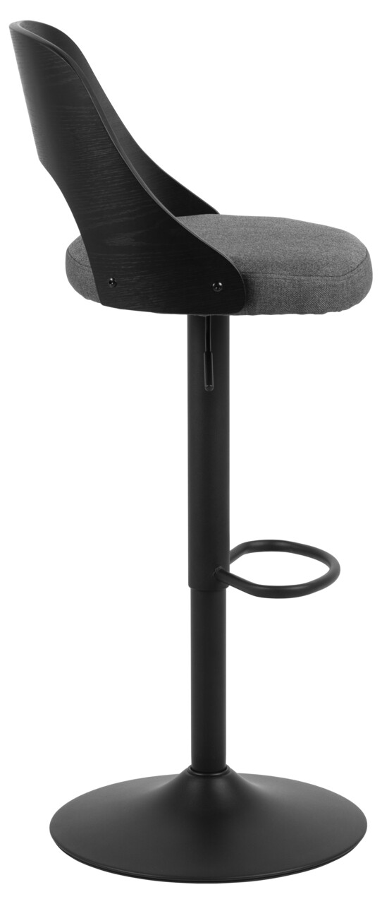 Scaun de bar Lucy, Actona, 47x50.5x113 cm, rotativ, poliester/otel, gri inchis - view 4
