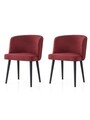Set scaune 2 piese, Nmobb, Soft, Negru/Rosu