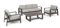 Set mobilier pentru gradina/terasa 4 piese Baltic, Bizzotto, aluminiu/tesatura ofelin, cafeniu