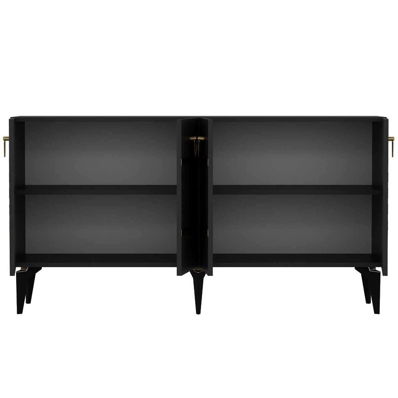 Consola, Hanah Home, Pelin, 150x79x40 cm, PAL , Antracit / Aur - view 5