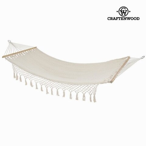 Hamac suspendat, Craftenwood, 100 x 200 cm, otel/bumbac/poliester, bej