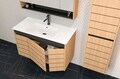 Set Dulap de Baie cu Chiuvetă și Oglindă (2 Piese), Hanah Home, Ricato 100, Stejar