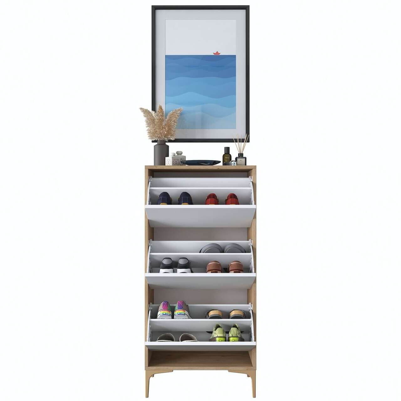 Pantofar, Hanah Home, EB116, 60x125x37.5 cm, PAL melaminat, Nuc/Alb - view 10