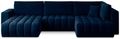 Coltar extensibil stanga 6 locuri ELTAP, LT-40VE, Bonito, 350x175x92 cm, lemn/poliester, albastru inchis