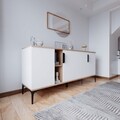 Consola, Qualex, Tarz, 180x79x40 cm, PAL, Stejar / Alb