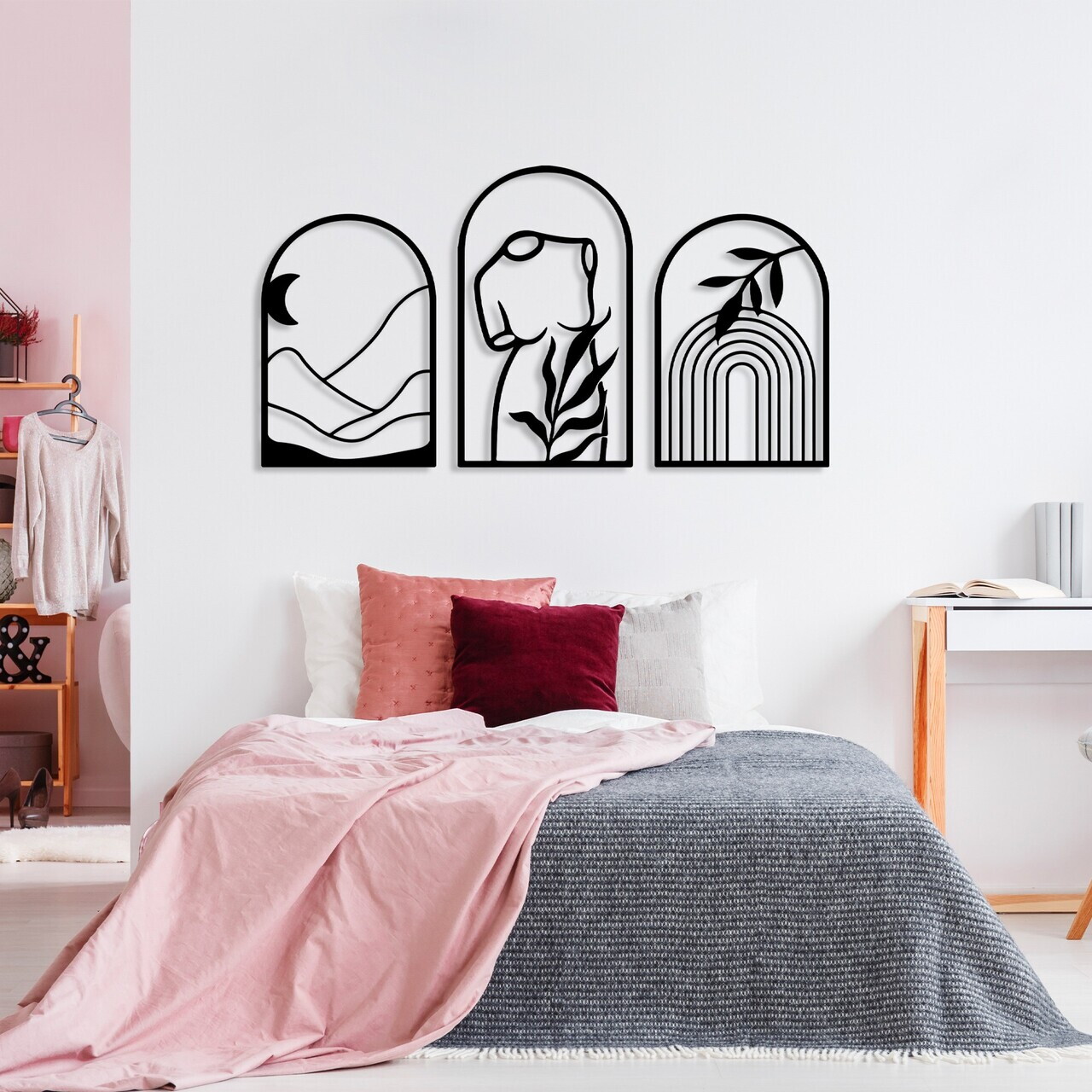 Decoratiune de perete, Memorie Trio B, Grosime: 1,5 mm, Negru — imaginea 3