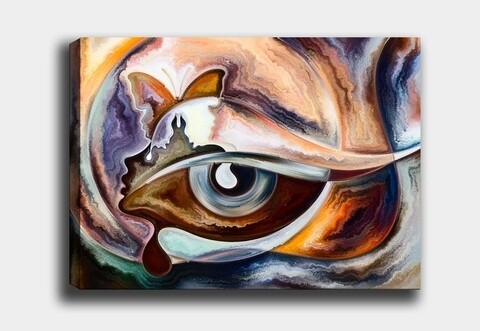 Tablou decorativ butterfleye, tablo center, 50x70 cm, canvas, multicolor