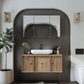 Set Dulap de Baie cu Chiuvetă și Oglindă (2 Piese), Hanah Home, 2574, MDF, Maro