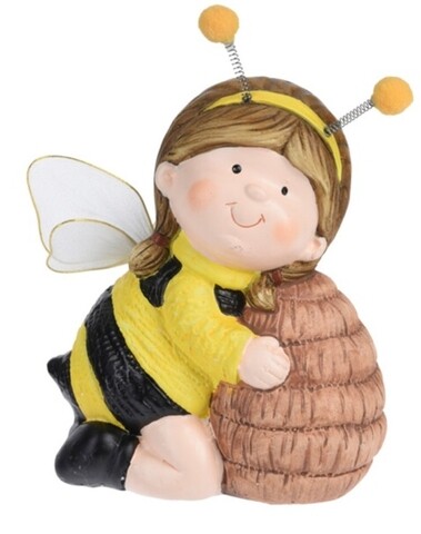 Decoratiune Bee girl, 13x8x18 cm, ceramica, multicolor Excellent Houseware