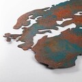 Decoratiune de perete, World Map Medium, Metal, 150 x 59 cm, Multicolor