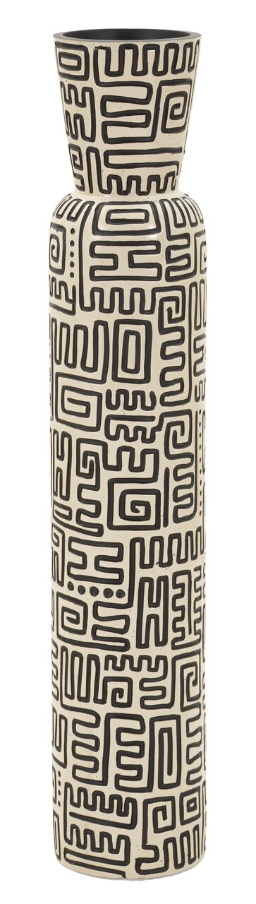 Vaza decorativa, Mauro Ferretti, Nairobi, 16x86 cm, polirasina, alb/negru - imagine 5