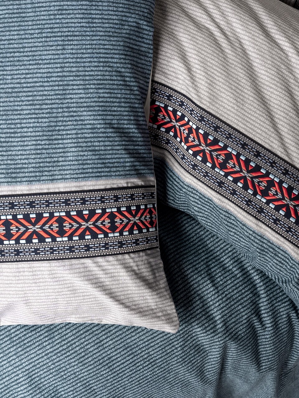 Lenjerie de pat dubla, Polku - Grey, Cotton Box, Bumbac Ranforce