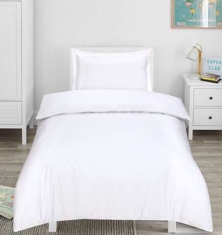 Lenjerie de pat pentru o persoana, Hotel Line Luxury Bedora, 400 TC, 150 x 240 cm, bumbac 100%, alb Bedora