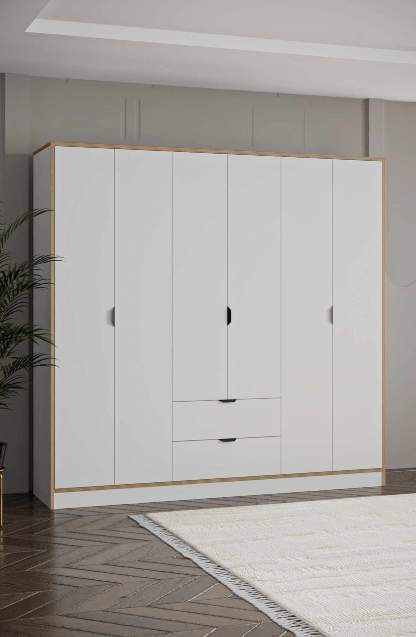Dulap pentru haine, Hanah Home, Arden 6, 190x182x44 cm, Alb - view 2