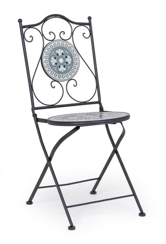 Scaun pliabil pentru gradina, micerino, bizzotto, 39x47x92 cm, otel/ceramica