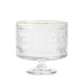 Platou servire Barrel, Homla, 20x20 cm, sticla, auriu/transparent