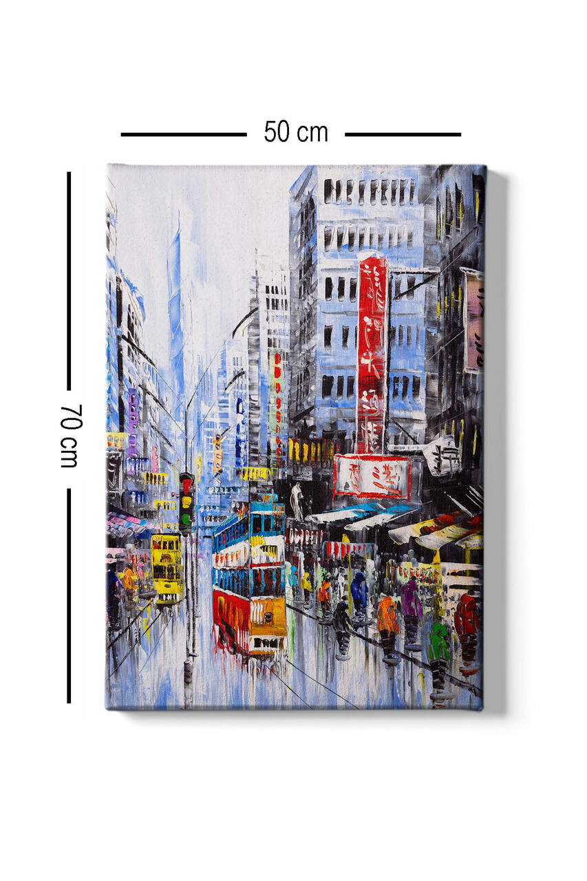 Tablou decorativ, Kanvas Tablo (50 x 70), Cadru: 100% LEMN (grosime: 3 cm), Multicolor - view 3