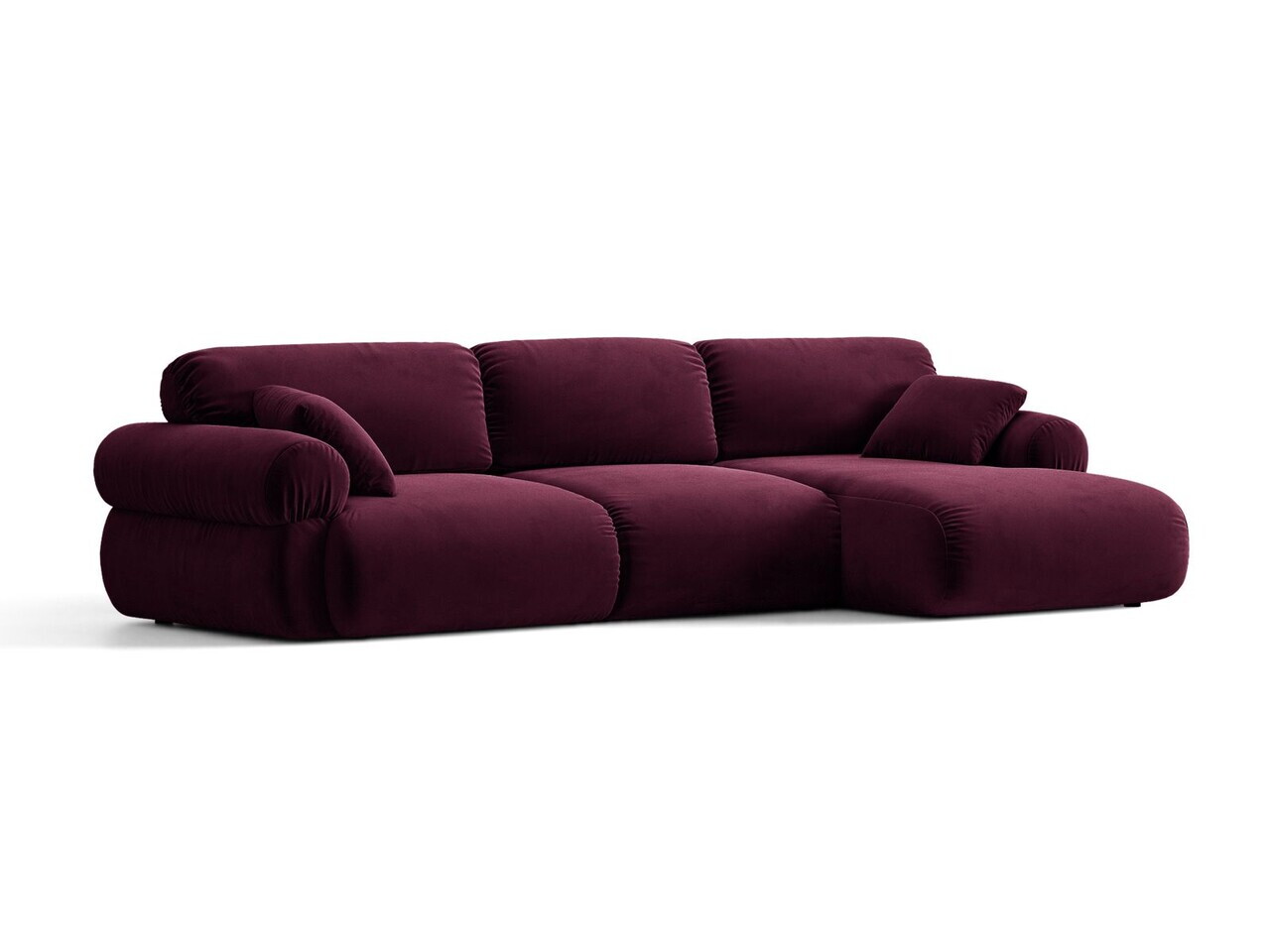 Coltar dreapta 6 locuri, Ophelia, Micadoni Home, 297x164x84 cm, catifea, bordo — imaginea 2