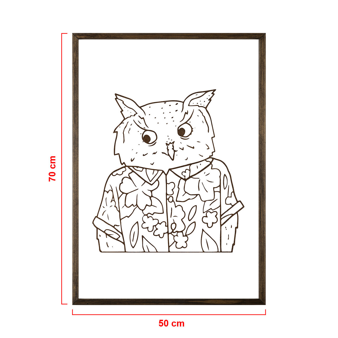 Tablou decorativ, TD169, Lemn, Desenat manual, Natural