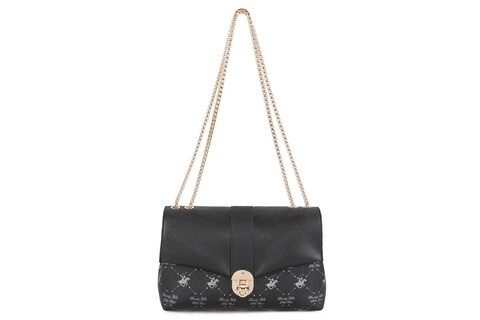 Geanta Beverly Hills Polo Club, 623, piele ecologica, negru/gri
